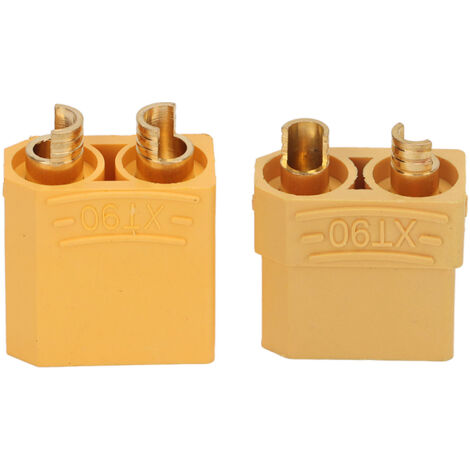Connecteur XT90 Mâle-Femelle Jaune, Connecteur Réutilisable pour Batterie LiPo et Contrôleur ESC (1/5)