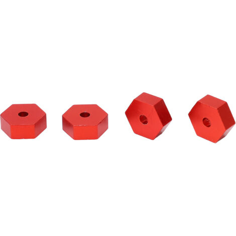 Adaptateur de moyeu hexagonale 12mm en aluminium pour modèles RC 1/18 Traxxas - Lot de 4 pièces rouges (1/5)
