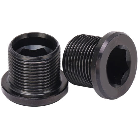 Écrou de plateau de chaîne en acier inoxydable pour vélo de route, vis de fixation pour manivelle, 2 pièces noires (1/5)