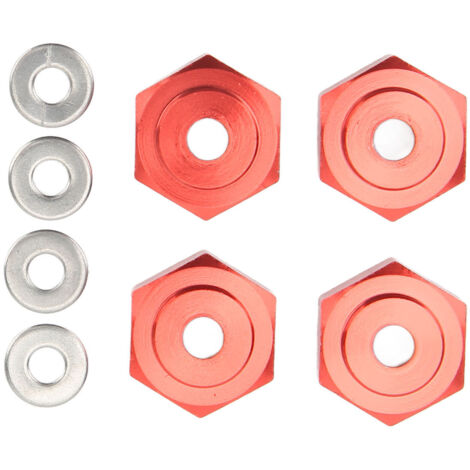 Adaptateur de Roue Hex en Alliage d'Aluminium 4 Pièces pour Modèles RC 1/10 - Rouge Professionnel (1/5)