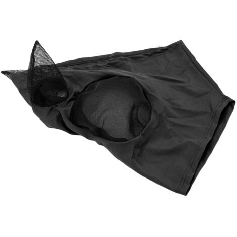 Masque Anti-Mouches pour Cheval en Tissu Respirant, Protection Oculaire avec Filet Fin, Confortable et Léger, Noir (1/5)