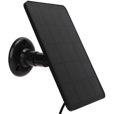 Panneau solaire monocristallin 4W 5V pour caméra de surveillance extérieure, câble USB inclus, noir (1/5)