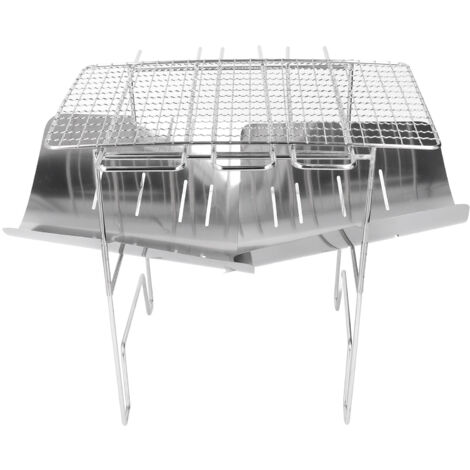 Grill de Barbecue Portable en Acier Inoxydable, Léger et Compact pour Camping, Pique-nique et Extérieur (1/5)
