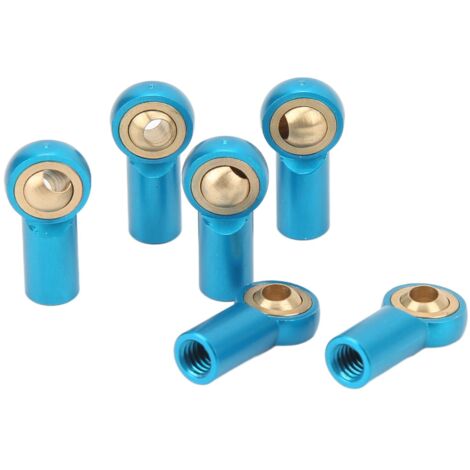 6 pièces de rotules en alliage d'aluminium M3 bleues pour voitures RC 1/10, tiges de liaison et joints à rotule (1/5)