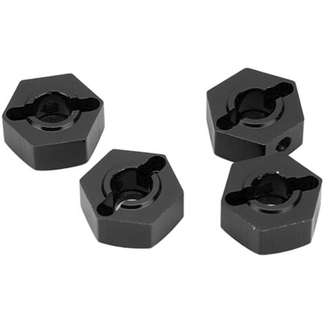 Adaptateur de moyeu hexagonal 14mm en alliage d'aluminium pour voitures RC 1/10, compatible ARRMA Senton, Kraton, Outcast - Pièce de rechange noire (1/5)
