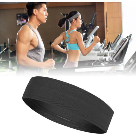 Bandeau de Sport Anti-Glissant Homme Femme pour Yoga Fitness Running Noir (1/5)