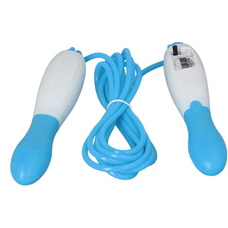 Corde à Sauter PVC avec Compteur Intégré, Ajustable pour Entraînement Fitness et École - Bleu (1/5)