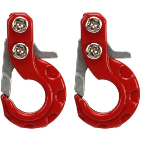 Crochet de Remorque RC en Alliage d'Aluminium Anticorrosion pour Véhicules 1/10 SCX10 - 2 Pièces Rouge (1/5)