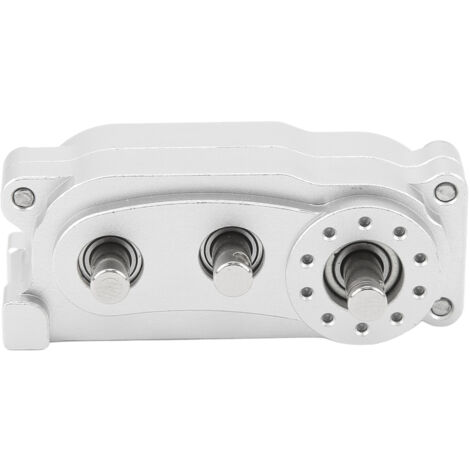 Boîtier de Transmission CNC 2 Vitesses en Alliage d'Aluminium Anodisé Argenté pour Véhicules RC 1/10, SCX10, Empattement 313mm (1/5)
