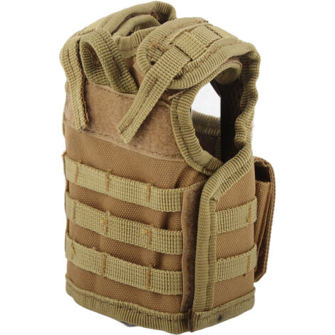 Veste de protection pour canettes en nylon marron, décoration miniature de bar pour boissons (1/5)