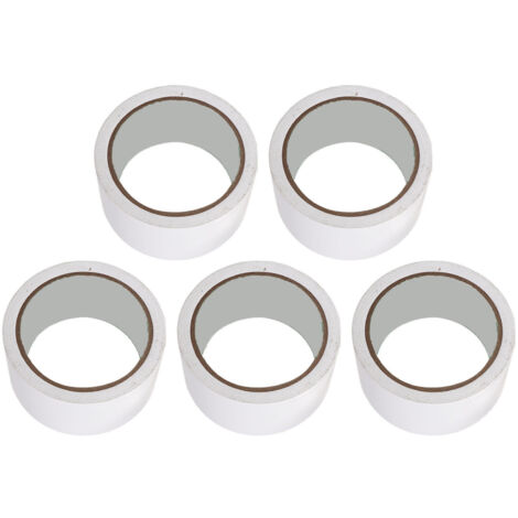 Ruban de marquage au sol sportif 5cm - Lot de 5 rouleaux pour terrains (gymnase, basket, volley, tennis) - Adhésif de délimitation blanc (1/5)