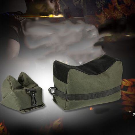 Sac de sable de tir extérieur robuste, support de fixation et repose-canon vert pour tir de précision (1/5)