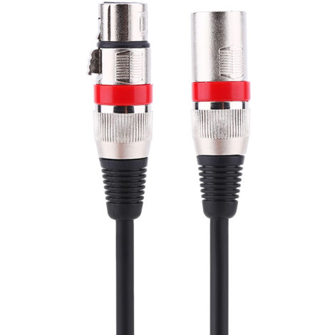 Câble XLR Mâle-Femelle 1Mètre Blindé pour Microphone et Table de Mixage (1/2)