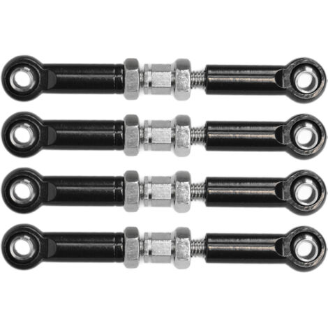 Tiges de direction réglables en alliage d'aluminium haute précision pour FMS FCX24 1/24, 4 pièces noires (1/5)