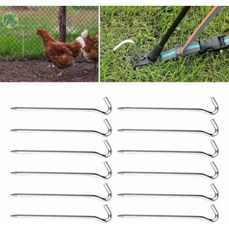 12 piquets de tente galvanisés ultra-résistants pour camping, randonnée et extérieur (1/5)