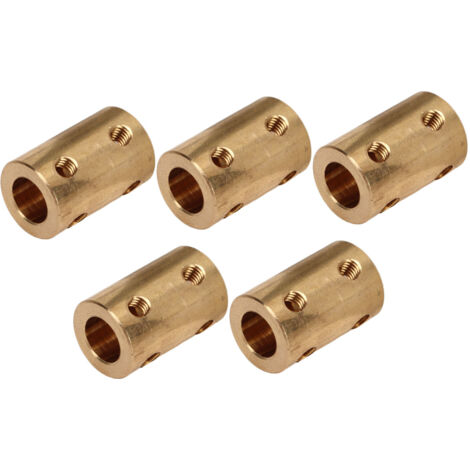5 Pièces Accouplements Rigides Laiton 22mm pour Arbres Moteur, Longueur 14mm, Alésage 5-8mm, Accouplement Mécanique (1/5)