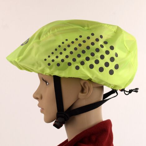 Housse de protection imperméable réfléchissante pour casque, étui fluorescent vert anti-poussière portable (1/5)