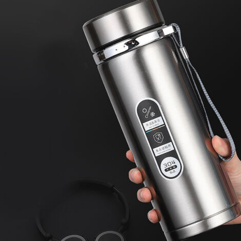 Gourde isotherme 1000ml en acier inoxydable, bouteille sport étanche, idéale pour randonnée et voyage, design unisexe (1/5)