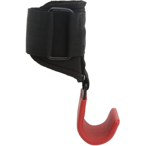 Sangles de poignet renforcées pour haltérophilie, crochets d'entraînement et support de musculation - Rouge (1/5)