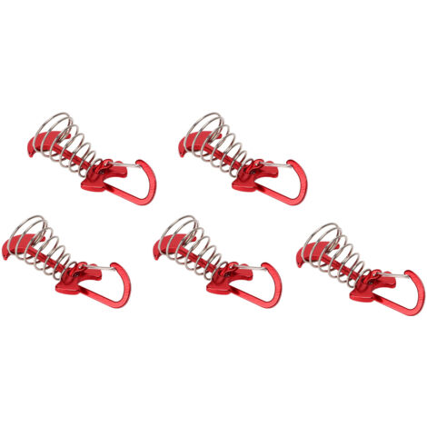 5 Crochets d'Ancrage à Ressort pour Tente, Store, Bâche avec Boucle Réglable pour Fixation Anti-Vent (1/5)
