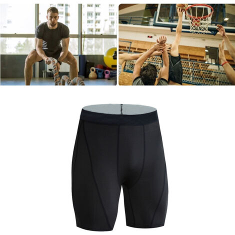 Leggings de Sport Homme en Polyester Respirant, Confortables pour Football et Basketball, Taille XL, Noir (1/5)