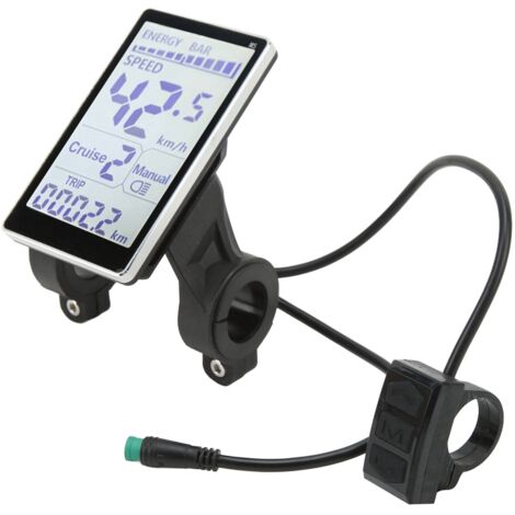 Écran LCD 5 broches 24V-60V pour vélos et scooters électriques, compatible guidon 31.8/22.2mm
