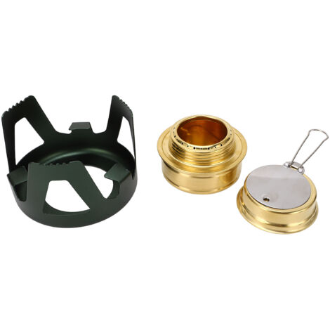 Réchaud à Alcool Portable en Laiton Anti-Vent, Idéal pour Randonnée et Camping - Design Compact et Léger (1/5)