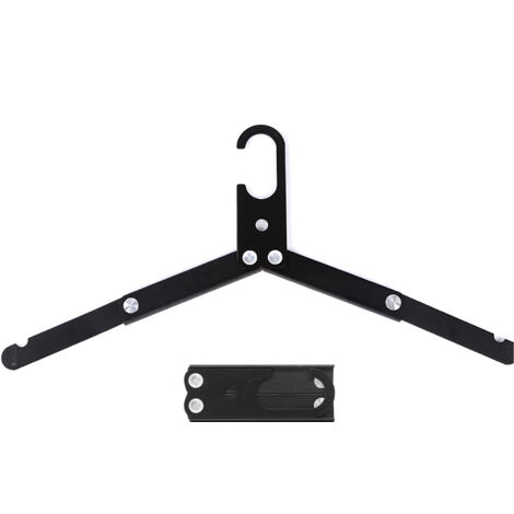 Porte-habits pliable de voyage en aluminium léger, design compact pour bagages, couleur noire. (1/5)
