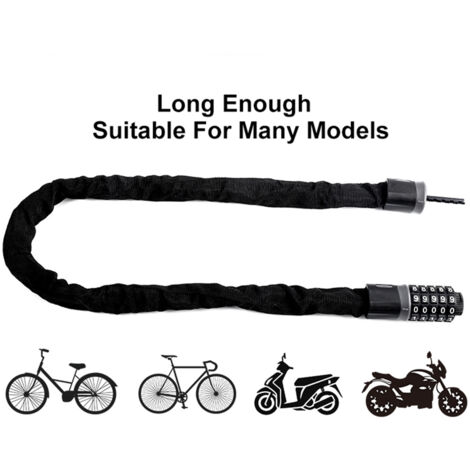 Cadenas Vélo Électrique Long Sécurisé, Anti-Vol Acier pour Moto et Accessoire Vélo (1/2)