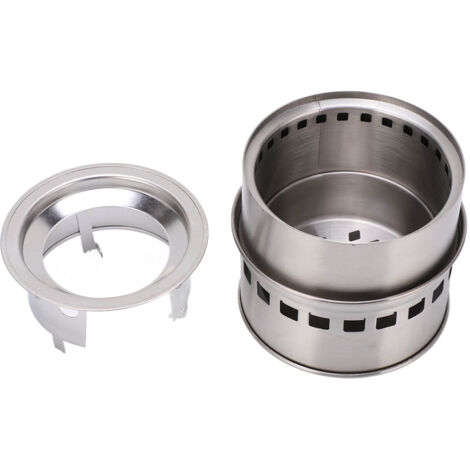 Poêle de Camping Pliable en Acier Inoxydable, Brûleur à Bois Portable pour Pique-nique (1/5)