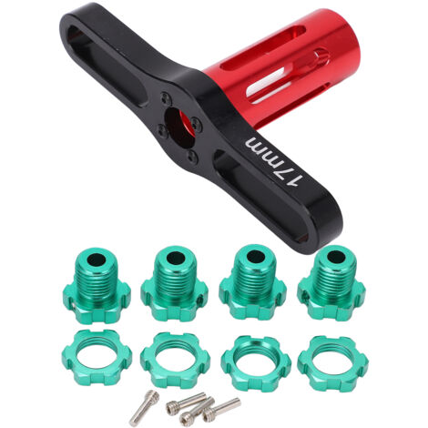 4 Pièces Moyeux de Roue Hexagonaux 17mm Vert pour Traxxas Summit E-REVO 1/10 avec Clé de Démontage (1/5)