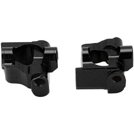 2 Pièces Moyeux Avant en Alliage d'Aluminium pour LOSI 1/18 Mini T 2.0 2WD - Pièces Améliorées RC - Noir (1/5)