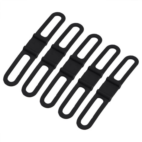 5 Pièces Support Vélo Universel en Silicone, Bande de Fixation Lampe de Vélo pour Éclairage Sécurisé (1/5)
