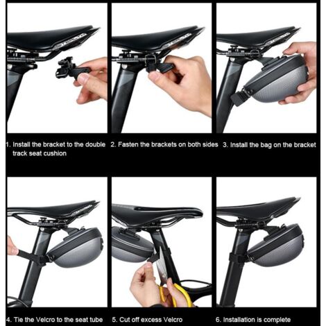 Sacoche de selle vélo étanche, sac sous selle cyclisme imperméable, équipement de rangement pour vélo. (1/3)