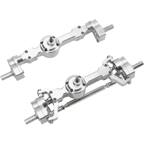 Essieux Avant/Arrière en Alliage d'Aluminium pour MN 90 99S - Pièces de Rechange RC 4WD Argent (1/5)