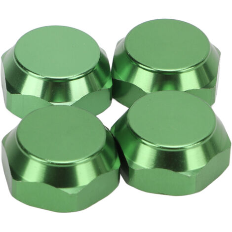 Bouchons de protection 17mm en alliage d'aluminium pour écrous de roue, accessoires anti-poussière pour voitures RC 1/8, 4 pièces, couleur verte (1/5)