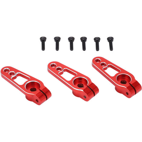 Bras de direction 25T en alliage d'aluminium rouge pour voiture RC 1/10, 3 pièces (1/5)