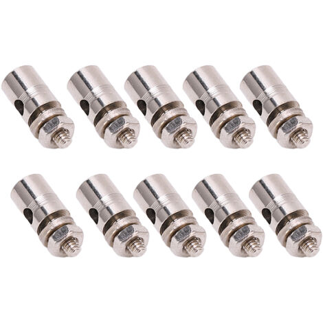 10 Pièces Liaison Rapide Ajustable 2.1mm pour Avions RC, Connecteur Métallique pour Tige de Commande Modèles Ailes Fixes