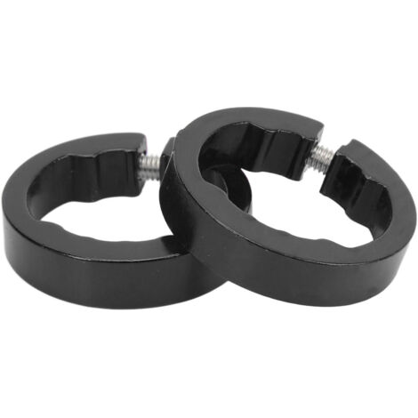 Poignées Vélo Noir avec Anneaux Serrage Alliage Aluminium - Guidon 22.2mm, 2 Pièces (1/5)