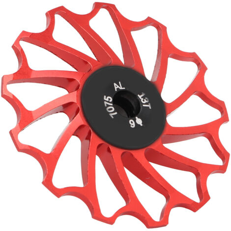 Galet de Guidage Céramique 13 Dents pour Dérailleur VTT - Poulie de Tension Rouge (1/5)