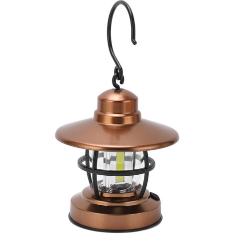 Lanterne de jardin suspendue vintage, éclairage extérieur avec interrupteur, fonctionne sur 3 piles COB pour terrasse et balcon (1/5)