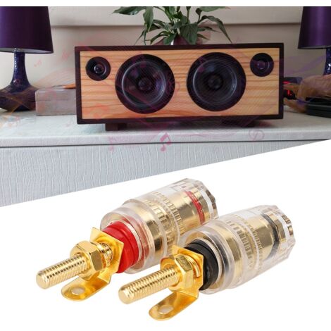 Connecteur Banane Doré pour Enceintes - Adaptateur de Prise Jack 6.35mm