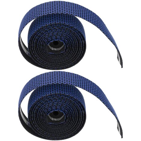 Ruban antidérapant pour guidon de vélo de route avec embouts et serrage (Noir Bleu) (1/5)