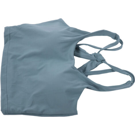 Soutien-gorge de sport femme dos croisé pour yoga et fitness, soutien-gorge sportif bleu-vert taille M (1/5)