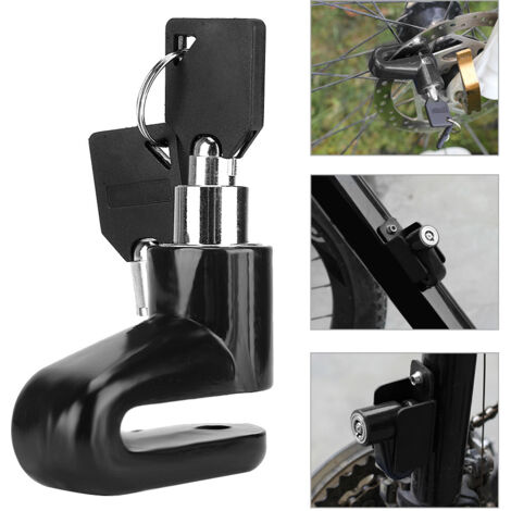 Serrure antivol renforcée pour disques de frein de scooter, moto et vélo en couleur noire (1/5)