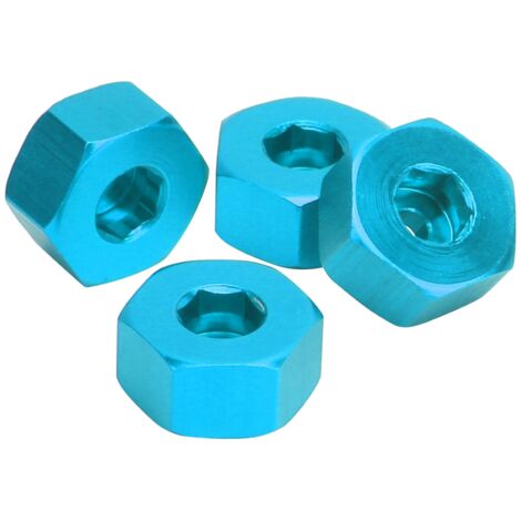 Adaptateur hexagonal 5-12mm pour moyeu WPL D12, camions RC 1/10, 4 pièces bleues (1/5)