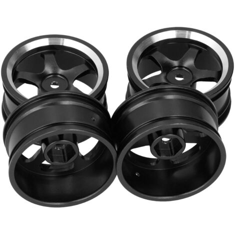 Jantes en alliage aluminium 4 pièces pour MN86 1/12 RC Crawler, montage noir (1/5)