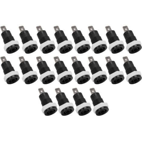 20 Pièces Connecteurs Banane Femelle 4mm Laiton pour Camping-Cars, Bateaux, Véhicules - Noir (1/5)