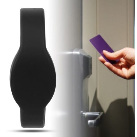 Bracelet RFID Silicone Étanche 13.56MHz - Lot de 10 pour Accès Piscine Sauna - Noir (1/5)