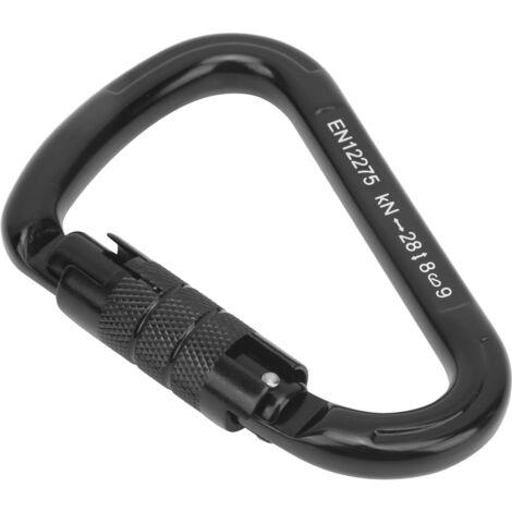Mousqueton d’Escalade 28KN Sécurisé, Accessoire de Verrouillage pour Randonnée et Alpinisme Noir (1/5)